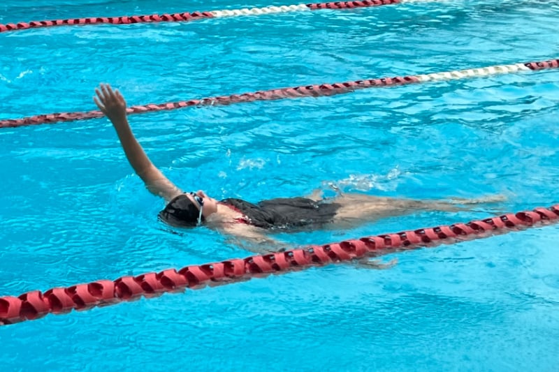 Alicia swimming laps