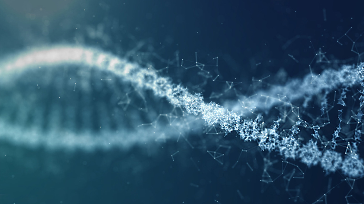Photo illustration of DNA strand